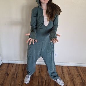 Free People Movement Jumpsuit Womens Small Hooded One Piece Yoga Lounge Boho